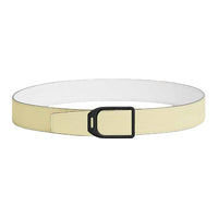 HERMES Calfskin Leather Metal Leather Belts Unisex White/Yellow Width: 3.8CM