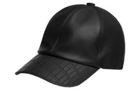HERMES Lambskin Baseball Caps Men's Black