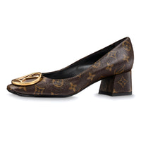 LOUIS VUITTON Chunky Heel High Heels Women's Brown