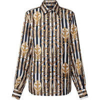 LOUIS VUITTON Striped Anchor Silk Shirt