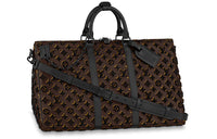 LOUIS VUITTON Keepall Triangle Bandouliere Monogram Tuffetage 50 Black