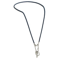HERMES Metal Keychains Men's Blue/Black/Orange