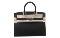HERMES Birkin Epsom Leather Birkin Bag Handbag External Stitching Women's Noir Black