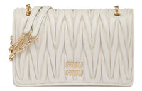 MIU MIU Matelassé Soft Sheep Leather Crossbody Bag, Shoulder Bag Women's White