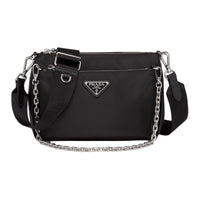 PRADA Leather Crossbody Bag Women's Black