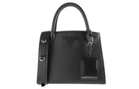 PRADA Saffiano Leather One Shoulder Handbags Women's Black