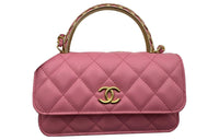 CHANEL Sheepskin Shoulder Bag Crossbody Bag Regular Women's Pink