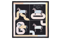 HERMES Silk Scarves Women's Black/Pink/Multicolor