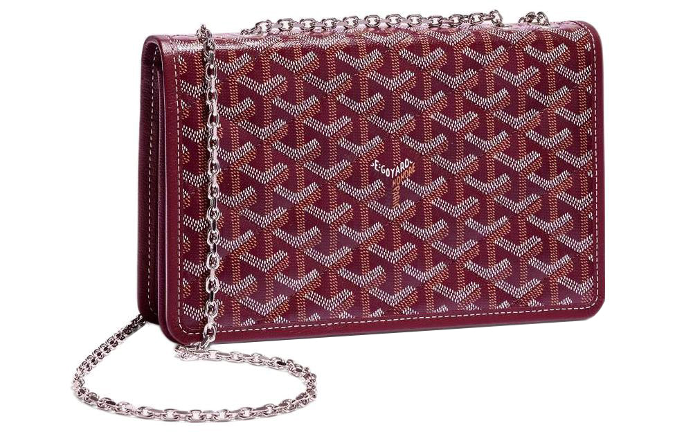 GOYARD Alexandre III Canvas With Leather Shoulder Bag Crossbody Bag Women's Burgundy