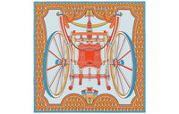 HERMES Silk Scarves Women's Blue Orange