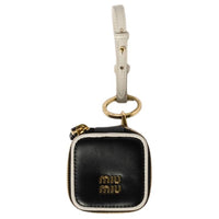 MIU MIU Calfskin Bag Accessory Women's Black & Chalk White