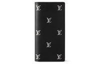 LOUIS VUITTON Leather Wallet Men's Black & Silver