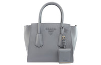 PRADA Cow Leather Crossbody Handbags Women's Gray Blue