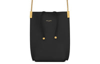 SAINT LAURENT Suzanne Patent Leather Leather Hobo Bag Handbag Shoulder Bag Women's Black