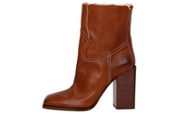 SAINT LAURENT Wyatt Ankle Boots Women's Brown
