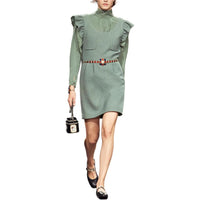CHANEL FW24 Sleeveless Dress Women's Light Khaki Green