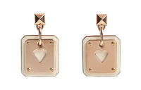 HERMES As De Coeur Earrings Women's Rose Gold