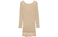 SAINT LAURENT Long Sleeved Dresses Women's Gold Beige
