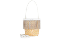MIU MIU Straw Shoulder Bag Crossbody Bag Handbag Women's White