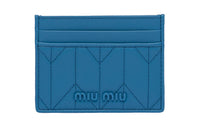 MIU MIU Sheepskin Card Holder Women's Sea Blue