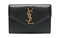 SAINT LAURENT Calfskin Wallet Women's Black