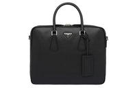 PRADA Saffiano Leather Briefcases Handbags Men's Black