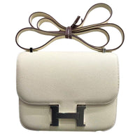 HERMES Constance Cow Leather Shoulder Bag, Crossbody Bag Mini Women's Cream White