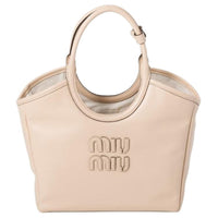 MIU MIU Leather Shoulder Bag, Crossbody Bag, Handbag Regular Women's Cave Stone Color