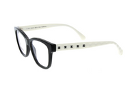 CHANEL Plastic Square Eyeglass Frames Women's Black