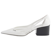 PRADA Chunky Heel High Heels 5.5cm Women's White