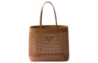 PRADA Leather Handbag Tubas Unisex Caramel