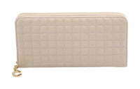 CELINE Quilting Calfskin Wallet Large Size Women's Nude