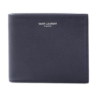 SAINT LAURENT Calfskin Wallet Men's Navy Blue
