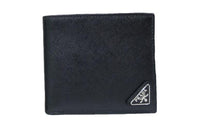 PRADA Calfskin Wallet Men's Black