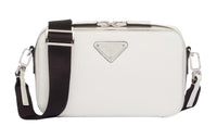 PRADA Brique Leather Crossbody Bag Shoulder Bag Men's White