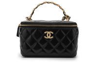 CHANEL Sheepskin Portable One Shoulder Crossbody Clutch Regular Women's Black