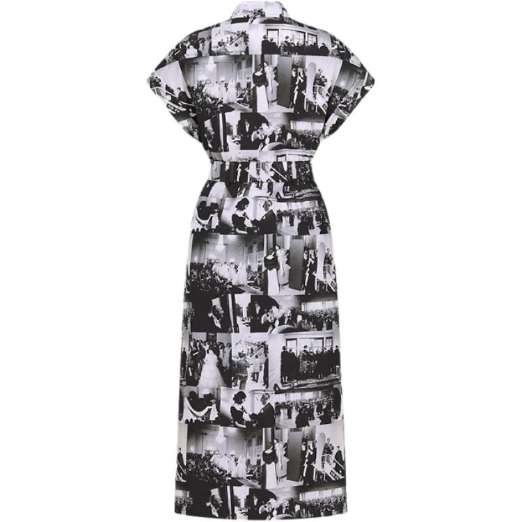 DIOR Mid Length Shirtdress Short Sleeved Dress Women's Black