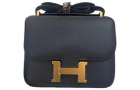 HERMES Constance Swift Leather Shoulder Bag Crossbody Bag Mini Women's Black Velvet