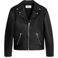 CELINE Straight cut Blouson Jacket In Waxed Lambskin