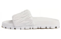 MIU MIU Matelassé Slide Slippers Women's White