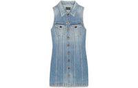SAINT LAURENT Sleeveless Dresses Women's Blue
