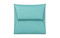 HERMES Bastia Epsom Leather Wallet Women's Lagoon Blue
