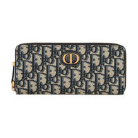 DIOR Oblique Print Wallet Women's Blue