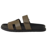 HERMES Chypre Slide Slippers Men's Green