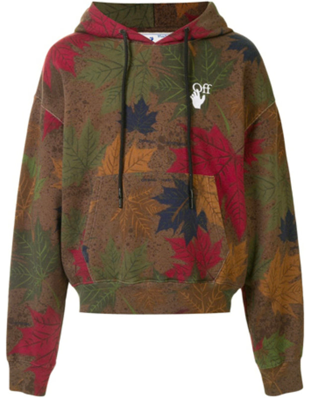 Off-White Leaf Print Hoodie 0MBB037F20FLE006