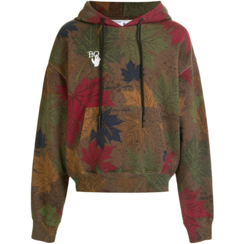Off-White Leaf Print Hoodie 0MBB037F20FLE006