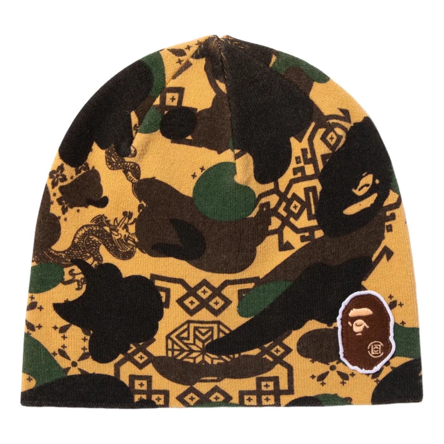 BAPE X Clot Camo Beanie 'Yellow' 0ZXHTM905811P-YEL