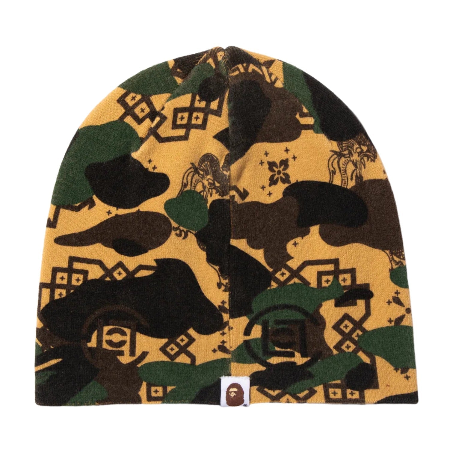 BAPE X Clot Camo Beanie 'Yellow' 0ZXHTM905811P-YEL