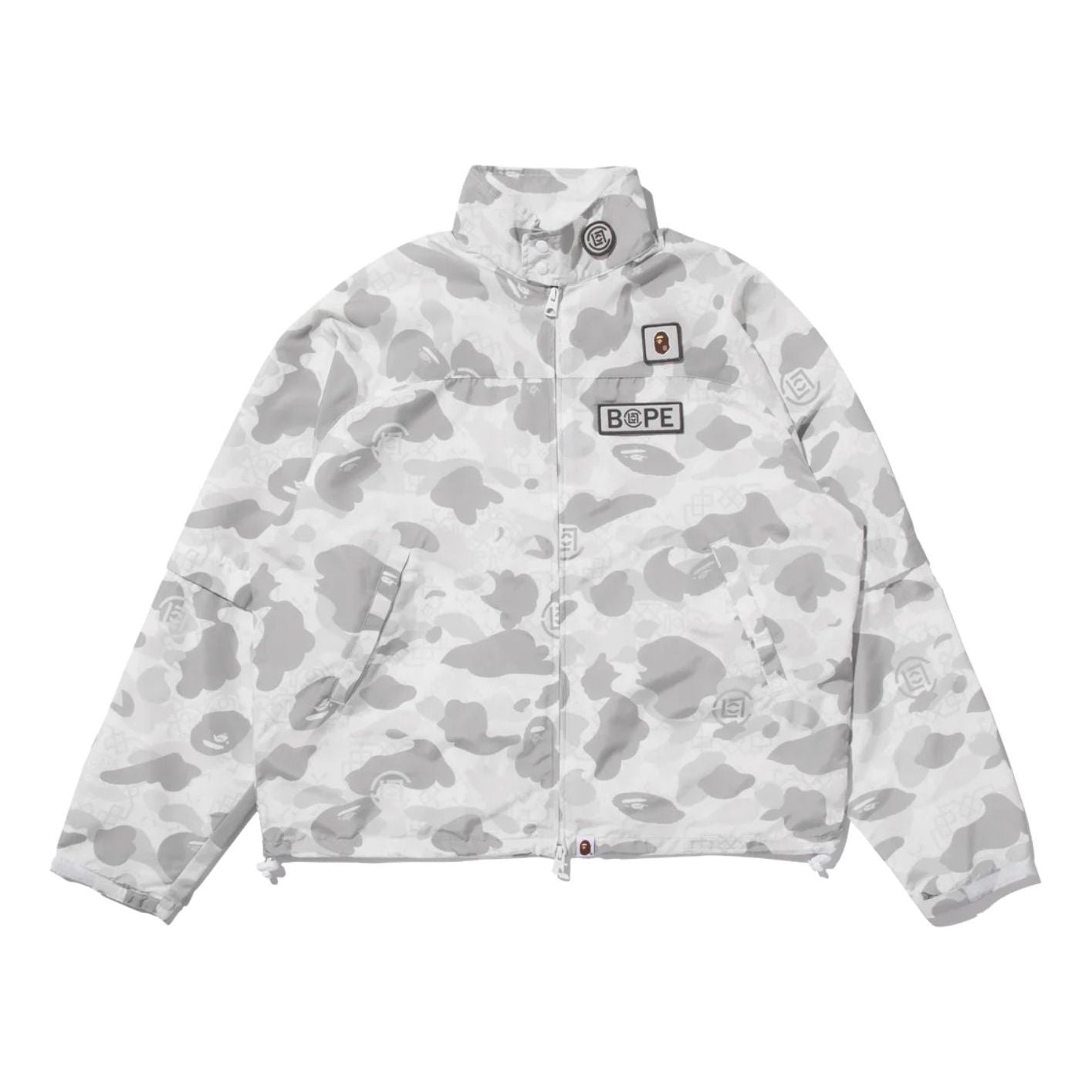 BAPE X Clot Camo Sleeve Detachable Rain Jacket 'White' 0ZXLJM911401P-WHT