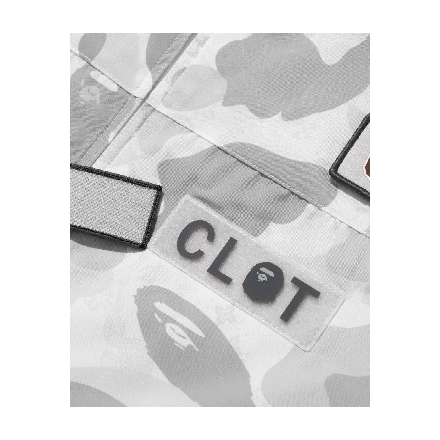 BAPE X Clot Camo Sleeve Detachable Rain Jacket 'White' 0ZXLJM911401P-WHT